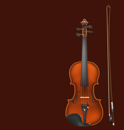 violin and bow on dark background. vectorのイラスト素材