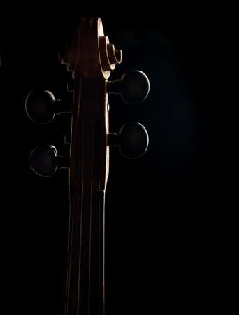 violin neck over black background