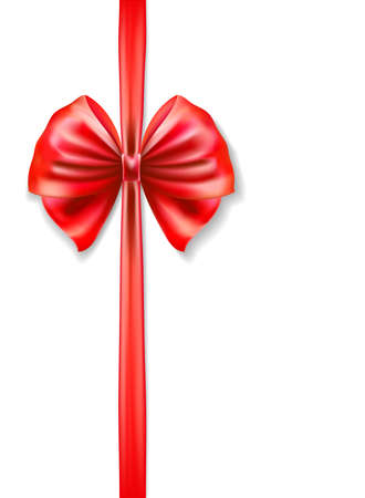 red bow on white. vector decorative design elementのイラスト素材