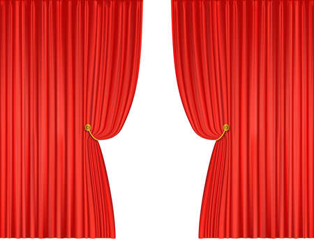 open red theatre curtains background. vector illustrationのイラスト素材