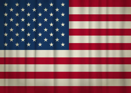Old weathered USA flag. vector illustrationのイラスト素材