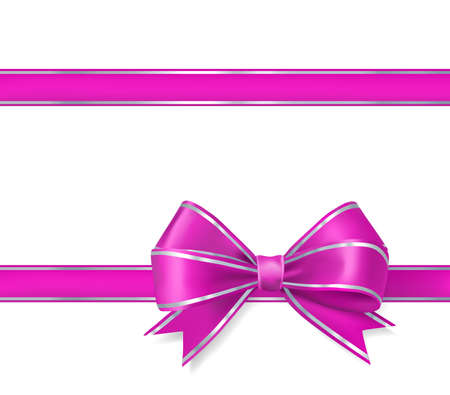 pink bow ribbon on white. vector illustrationのイラスト素材
