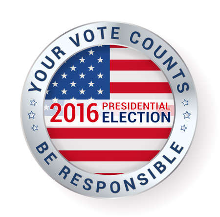 2016 presidential elections badge with metallic border. vectorのイラスト素材