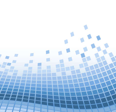 abstract mosaic background with blue wavy particles. vector illustrationのイラスト素材