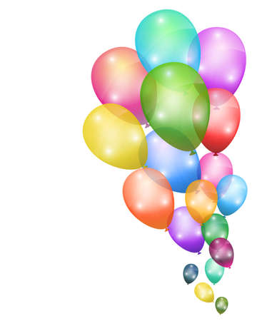 Colorful Balloons on White Background.のイラスト素材