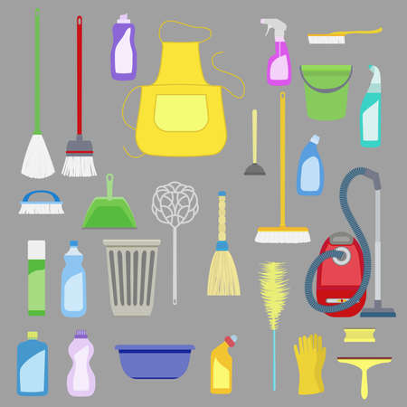 set of house cleaning tools.のイラスト素材