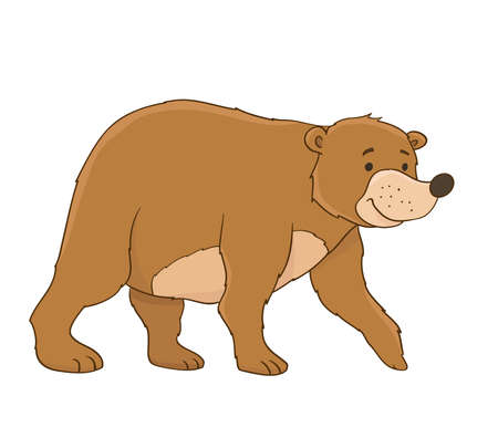 Cute cartoon bear on white. vector illustrationのイラスト素材