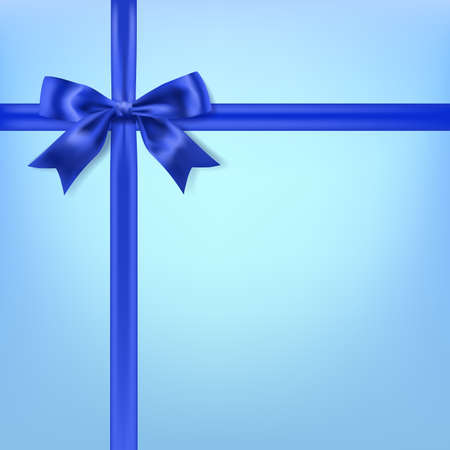 silky bow ribbon on blue background. vectorのイラスト素材