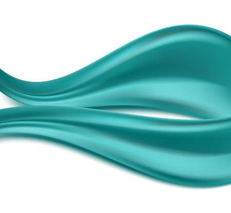 abstract curvy aqua waves on white background. vector illustrationのイラスト素材