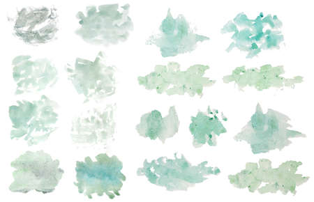 abstract watercolor textured brushes on white.の写真素材