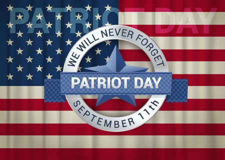 Patriot Day design template. We will never forget September 11th quoteのイラスト素材
