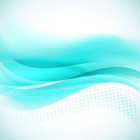 Abstract turquoise background with light lines and wavy halftone. vector illustrationのイラスト素材