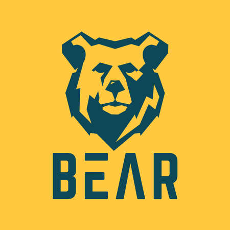 Strong bear vector modern style vector illustration. Animal or sports templateのイラスト素材