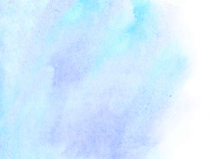 Hand painted watercolor background with light blue and violet colorsの写真素材