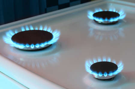 Gas burners home kitchen objects photo.の写真素材