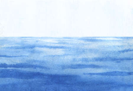 Abstract watercolor background with blue waves water surfaceの写真素材
