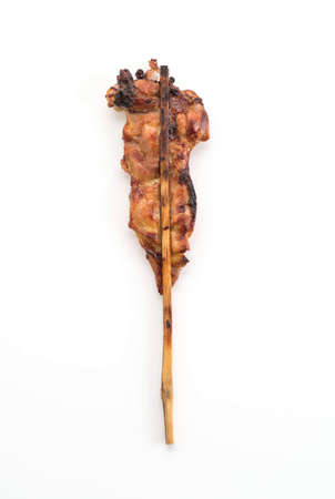 grill chicken on white backgroundの写真素材