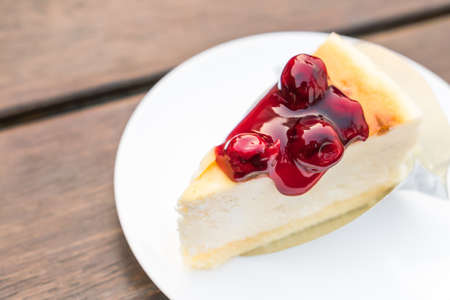 Slice of New York Cheesecakeの写真素材