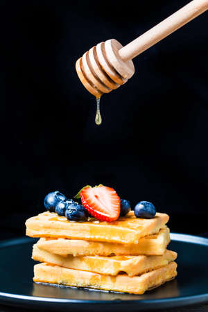 waffle on white backgroundの写真素材