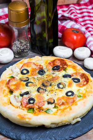 Bacon Pizza, Mushroom Pizza,の写真素材