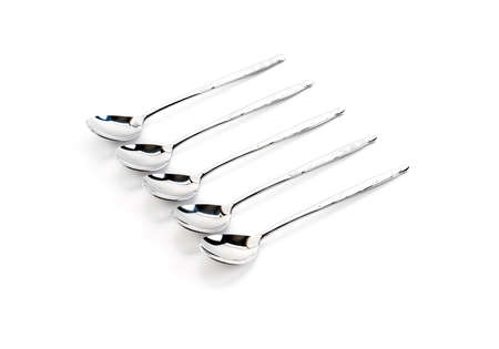 A set of Korean flat metal spoonの写真素材