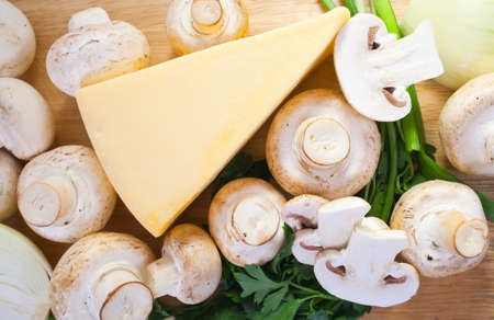 champignon mushroom with cheeseの写真素材