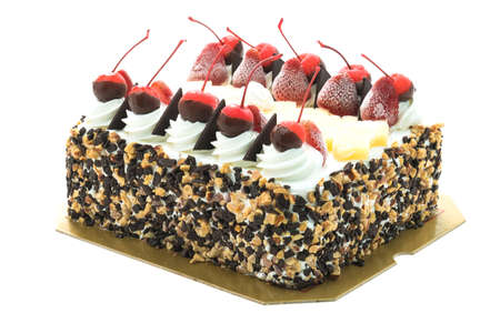 Ice cream cake with cherry on top