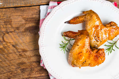 Grilled chicken wingsの写真素材