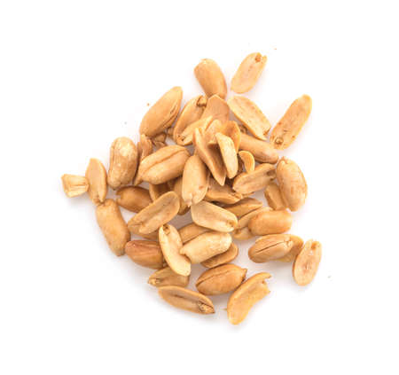 roast nuts on white background