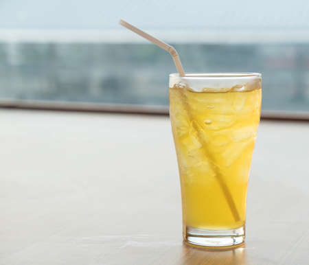 Iced Chrysanthemum tea glassの写真素材