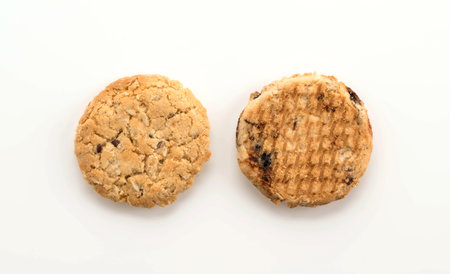 oat cookies on white background