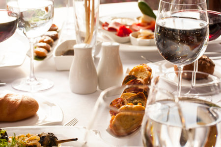 Elegant Dinner at A Restaurantの写真素材