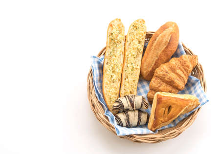 mix bread on white background