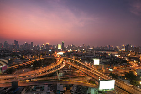 Bangkok Expressway and Highway top view, Thailand