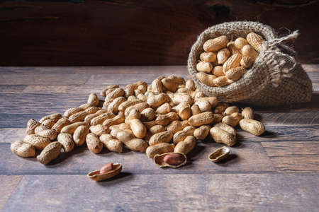 Peanut in sackclothの写真素材