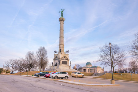 Monument located on the State Capital grounds south of the Capital Building in Des Moines Iowaの写真素材