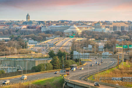 Washington, D.C. city skyline at twilightの写真素材