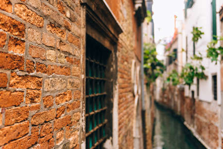 narrow streets and canals of Venice Italy