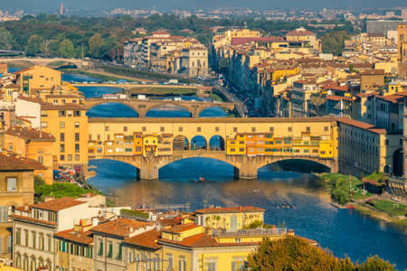 View of Florence skyline from top view in Italyの写真素材