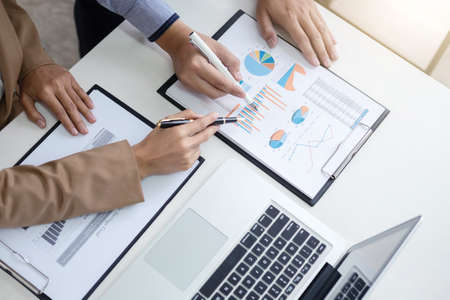 Confident business leader, business team meeting conference in office, The senior executive working...