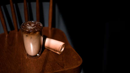 glass of coffee with milk on the table