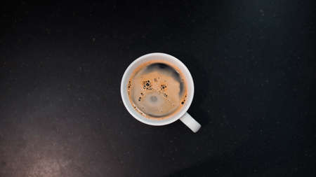 black coffee morning on coffee makerの写真素材