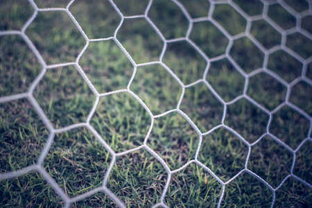 Detail of football nets background, soccer football