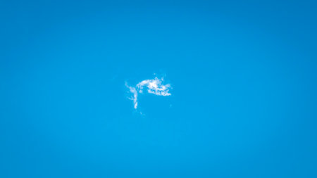 Small single Fluffy Clouds Blue Sky Single White Cloud Blue