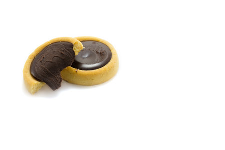 Chocolate Cookies on white background.の写真素材