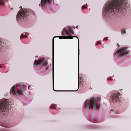 christmas concept with balls copy spaceの写真素材