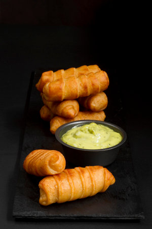 Traditional venezuelan cheese sticks composition