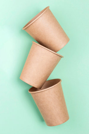 zero waste biodegradable tableware cupsの写真素材