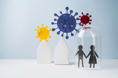 Paper style isolation still life arrangementの写真素材