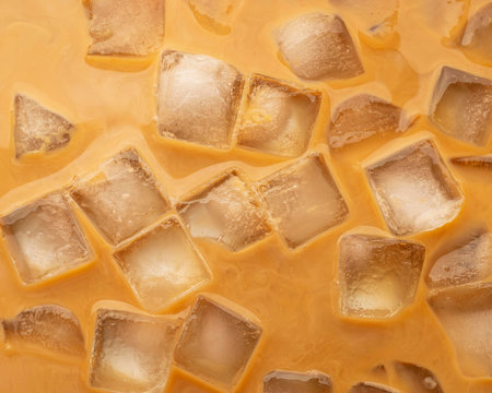 Iced coffee close up viewの写真素材